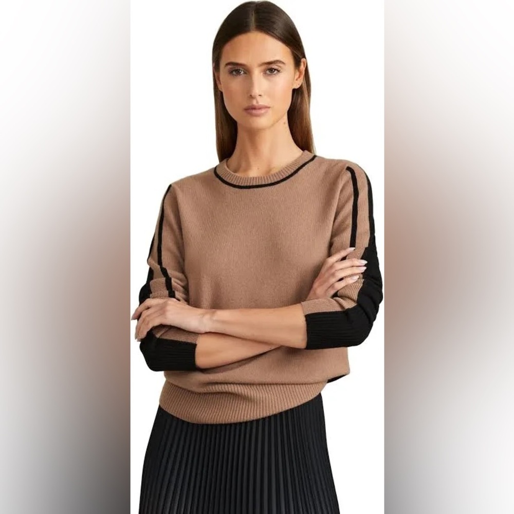 Wool Blend Two Tone Sweater